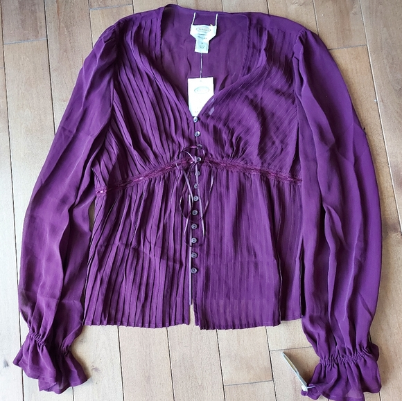 Talbots Tops - Talbots silk peasant blouse NWT